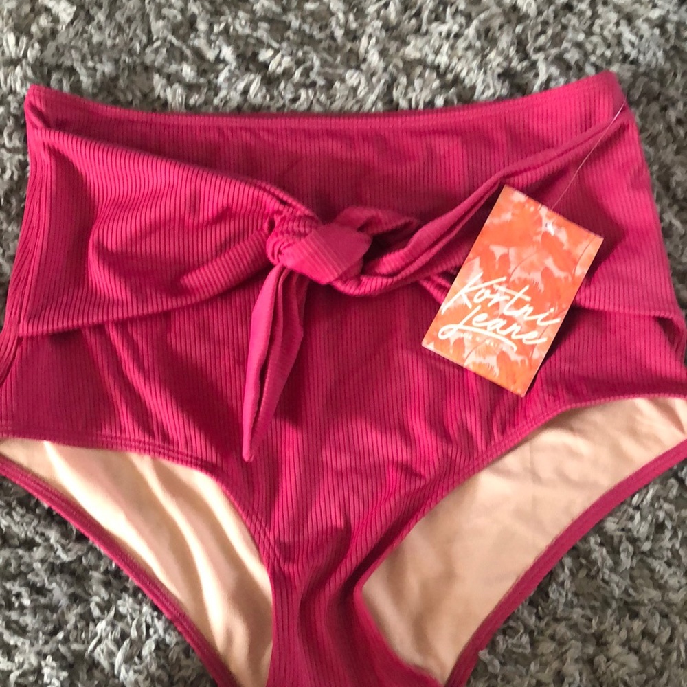 Kortni Jeane magenta Tie Up Front bottoms
